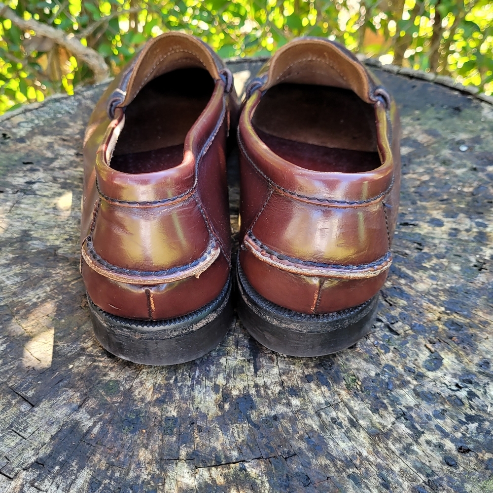 Men Vintage Brown Penny Loafers Size 10/Men Dress Shoes/ Men Slip On Shoes - Picture 4 of 8